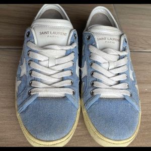 YSL Yves Saint Laurent Sneakers denim with stars